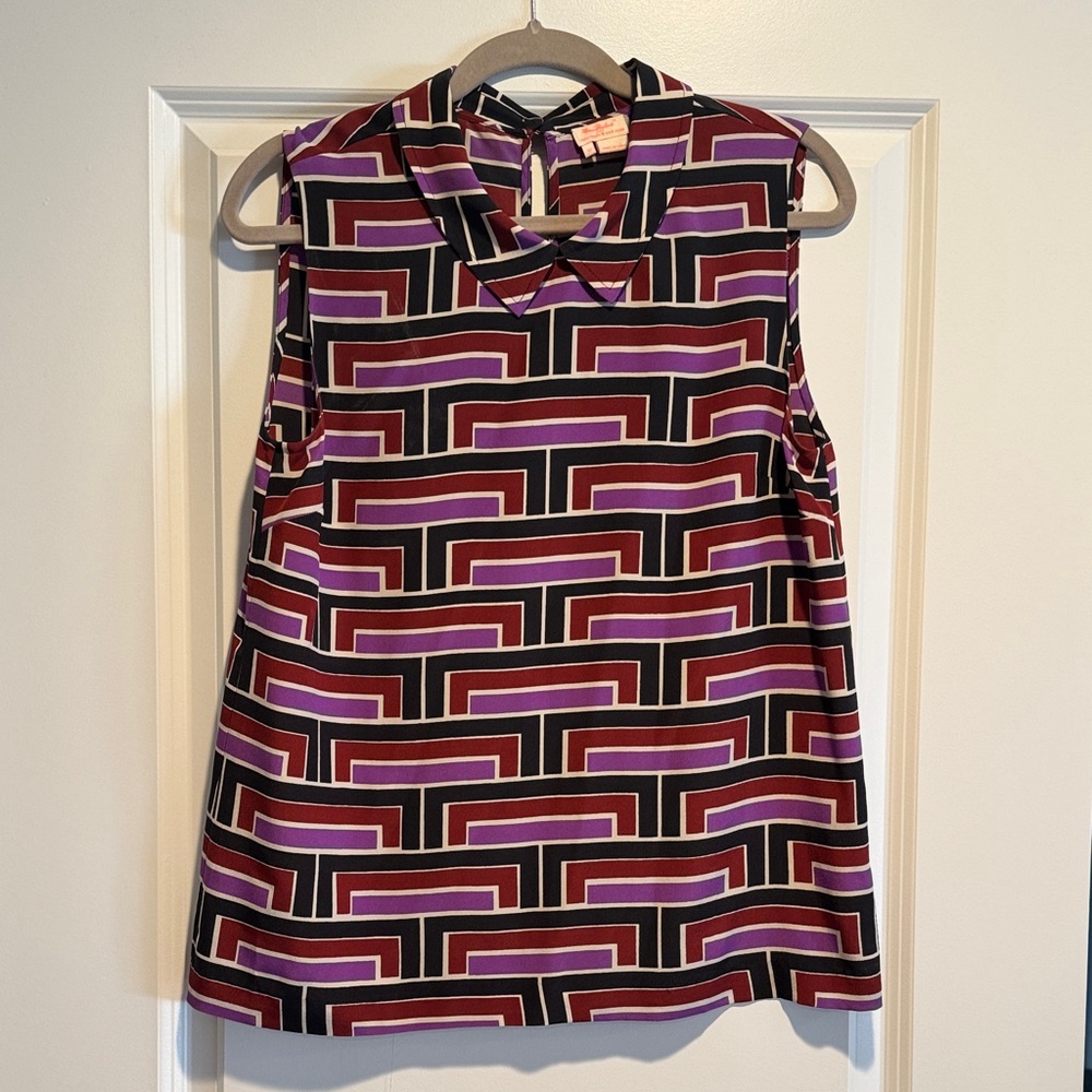 Kate Spade Multicolor Geometric Sleeveless Top